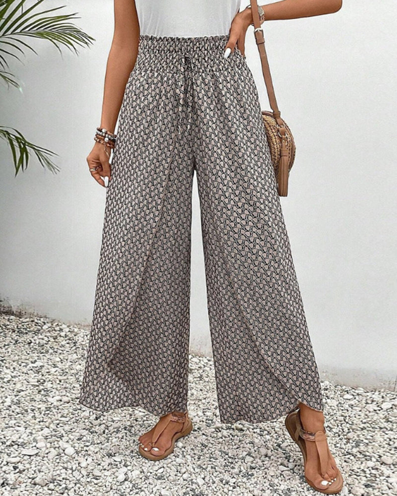 Damen weite Hose mit geometrischem Muster in Vorderansicht