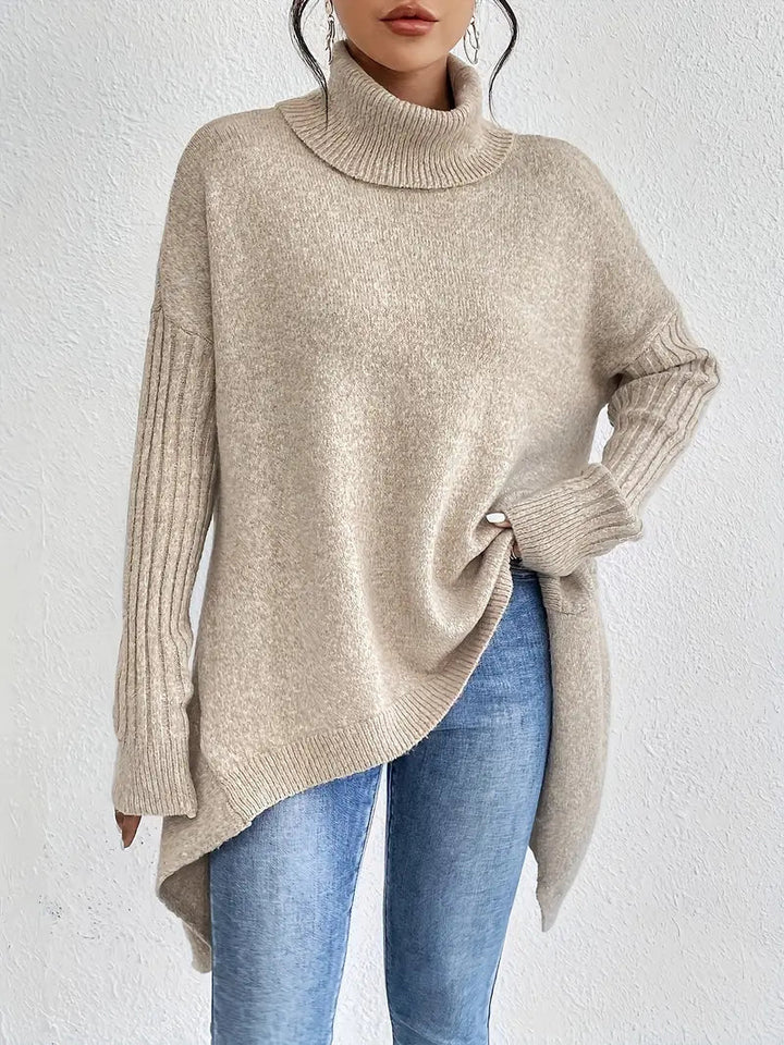 Cozy long turtleneck sweater for everyday comfort 