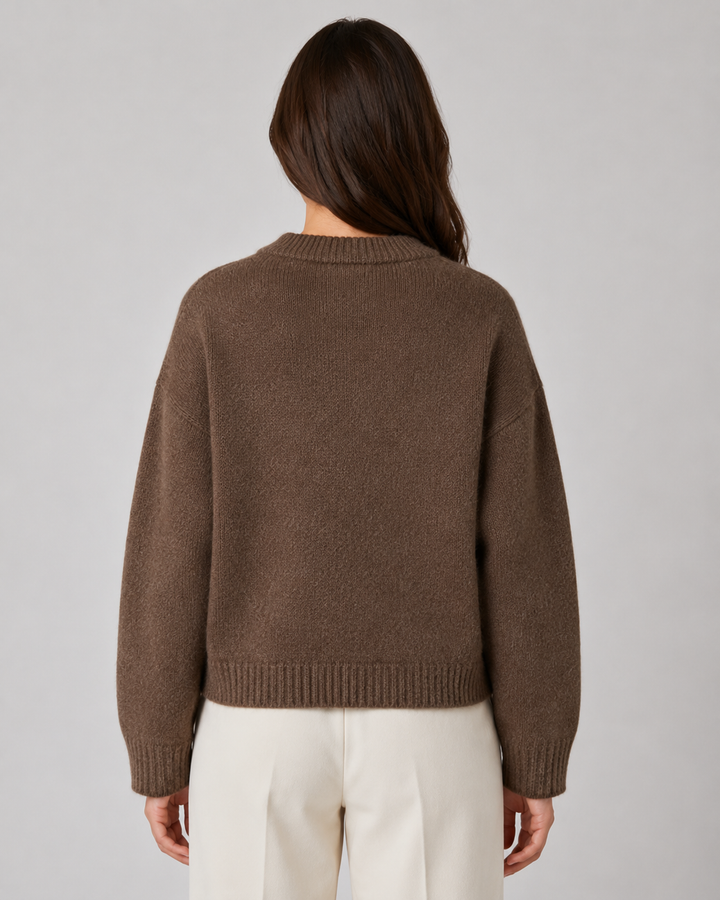 Cropped Grobstrick-Cardigan für Damen in der Vorderansicht