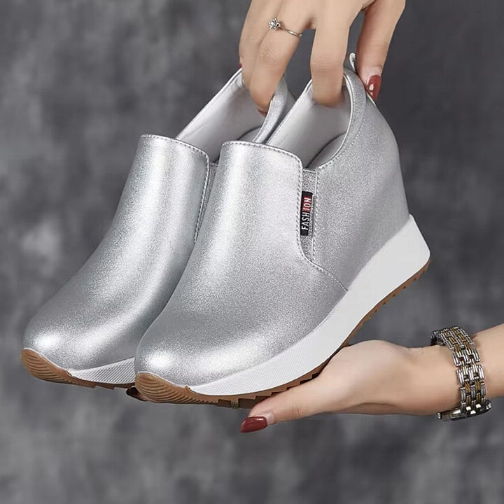 Schicke echte Leder-Stiefeletten mit Blockabsatz