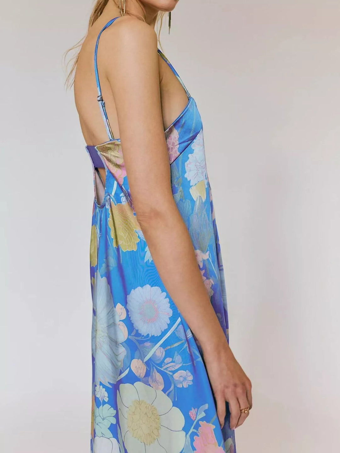 Maxikleid ärmellos mit Blumenmuster aus Polyester