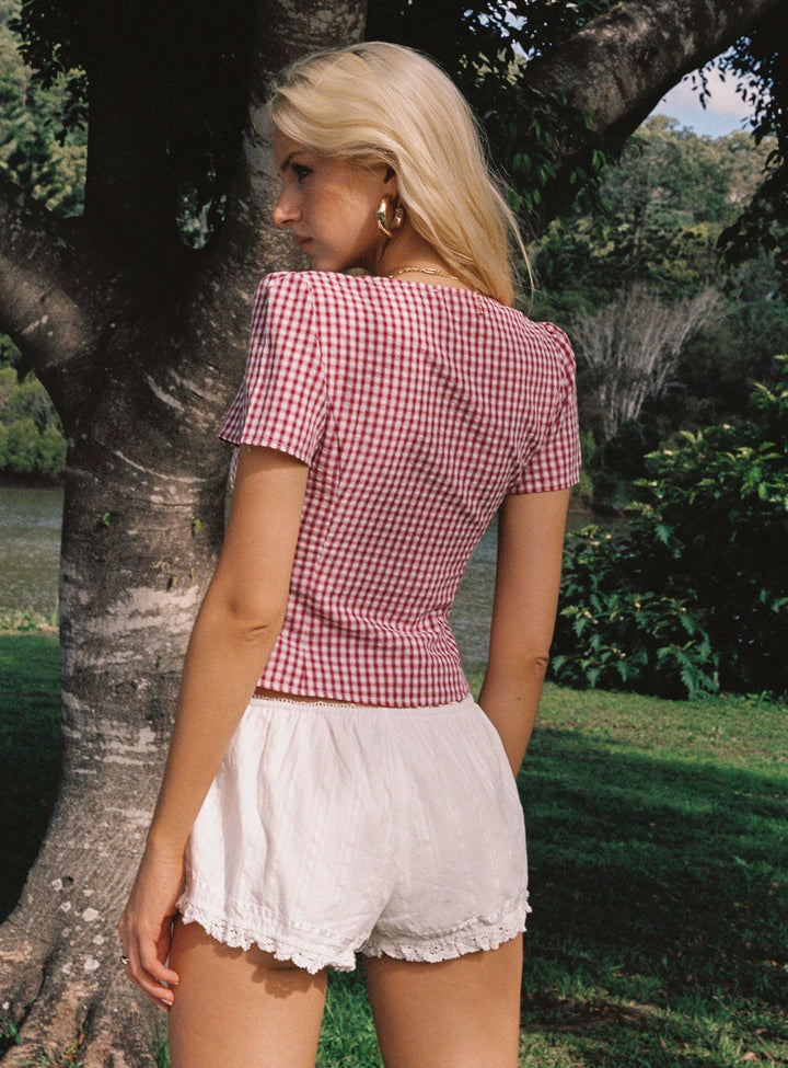Honig Karo Gekachelter Cropped Top