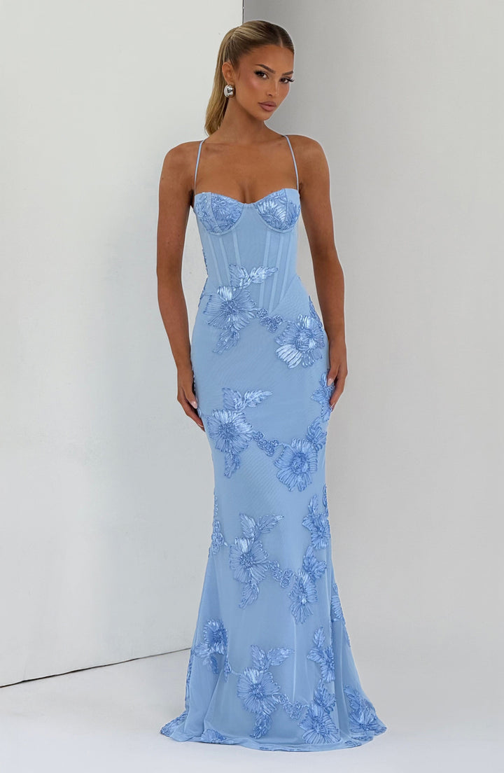 Damen Velours Maxikleid
