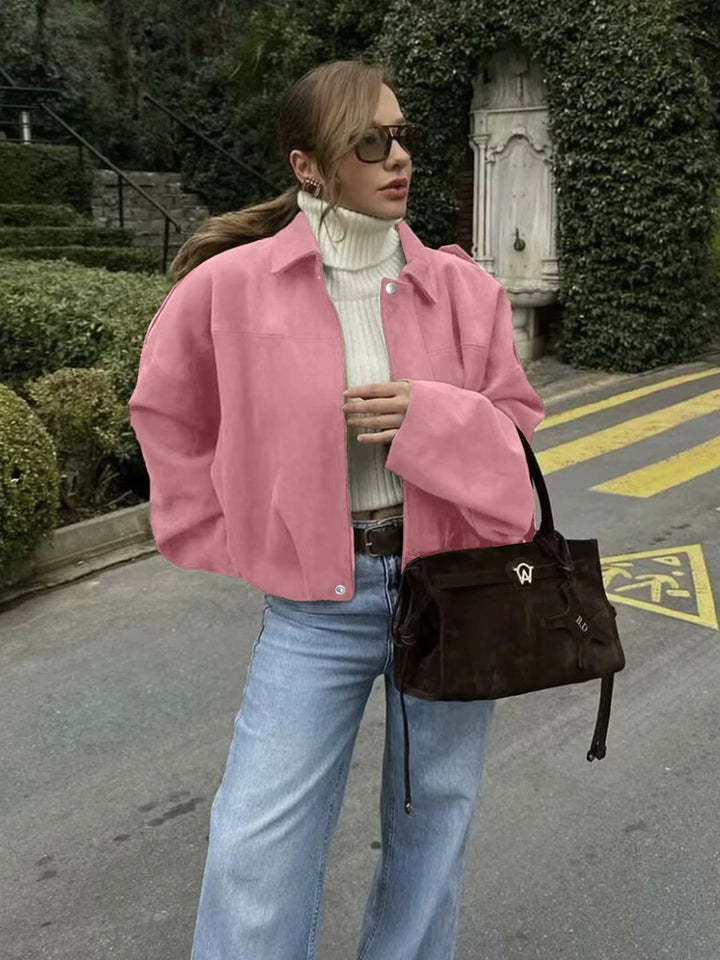 Damenjacke aus Polyester mit Cargo-Taschen und lockerem Schnitt