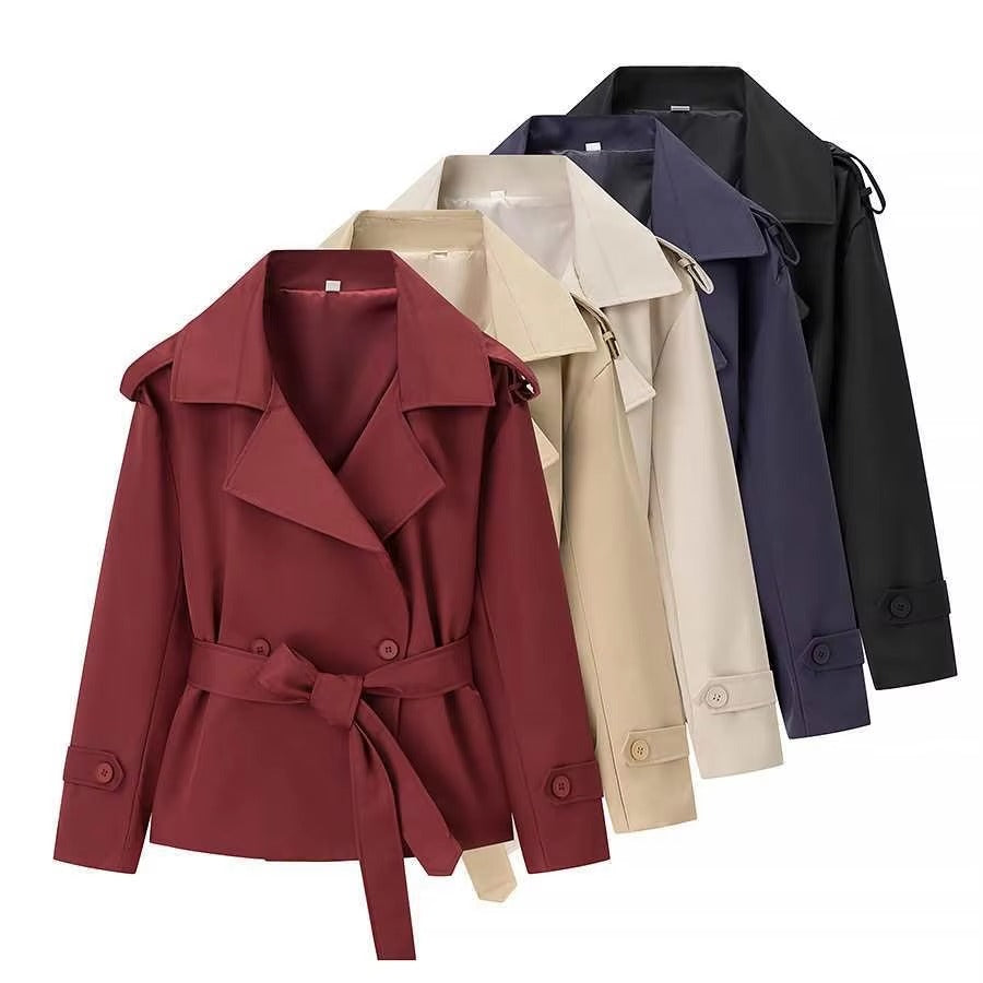 Damen Cropped Blazer mit Gürtel