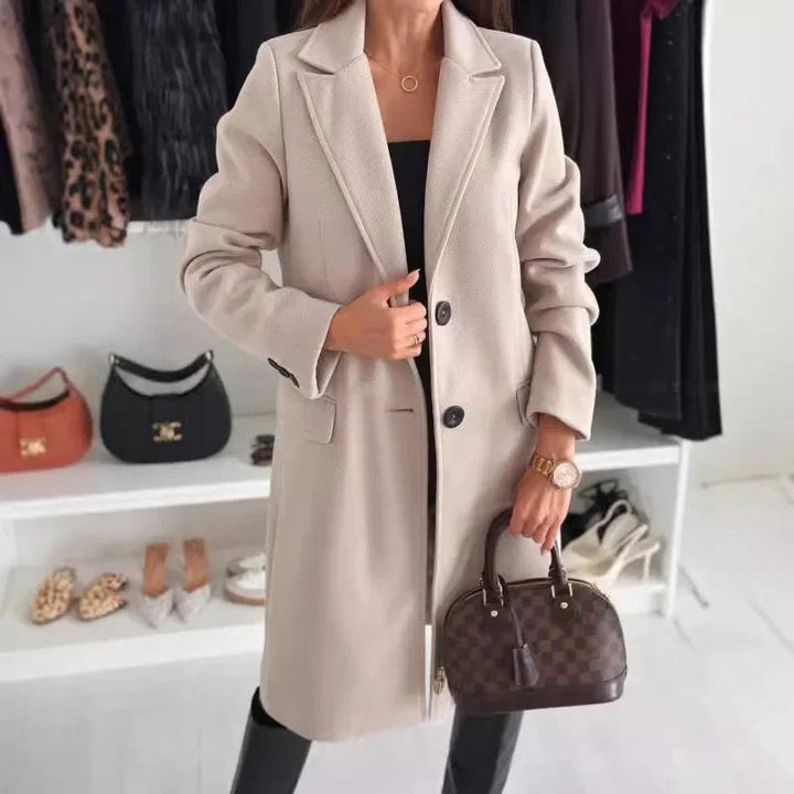 Schicker langer Wintermantel aus Wollmischung für Damen
