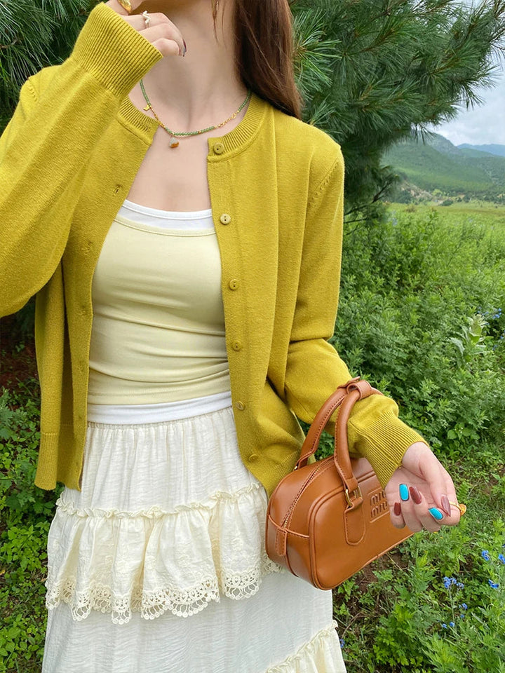 Damen Grobstrick Cardigan mit langen Ärmeln, lockere Passform