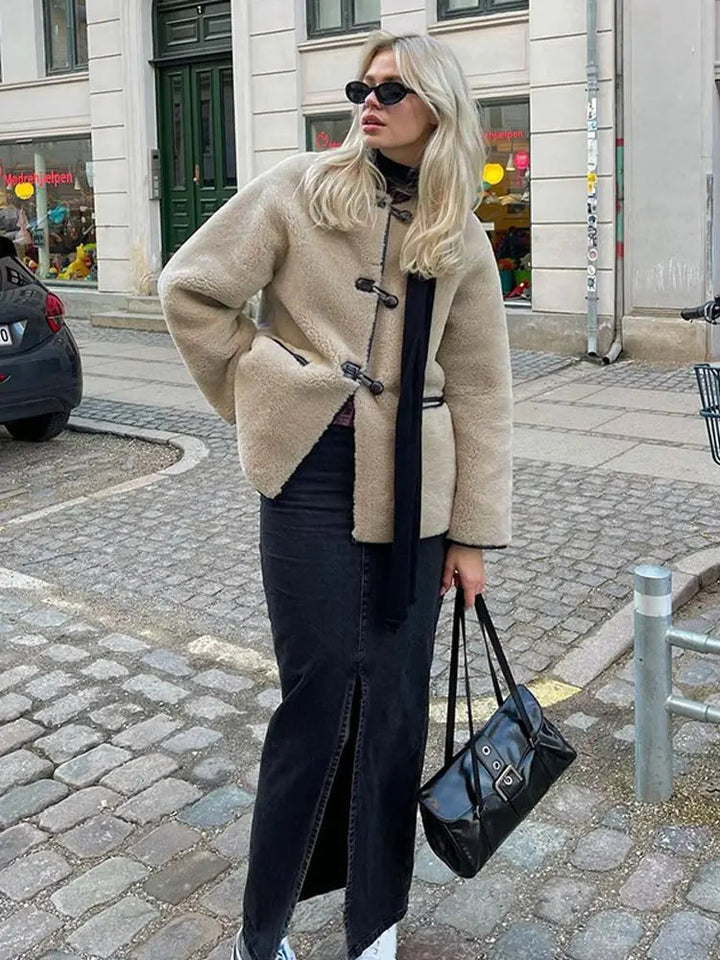 Gemütlicher Flauschiger Langer Mantel für Chicen Winterstil