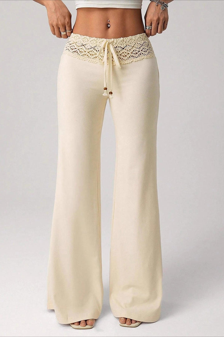 Damen Schlaghose mit ausgestelltem Bein und Low-Waist-Design