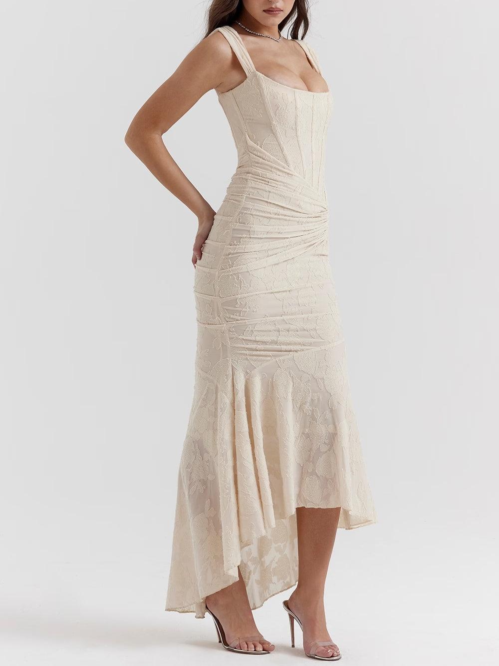 Blaues Glockenblumen-Maxikleid