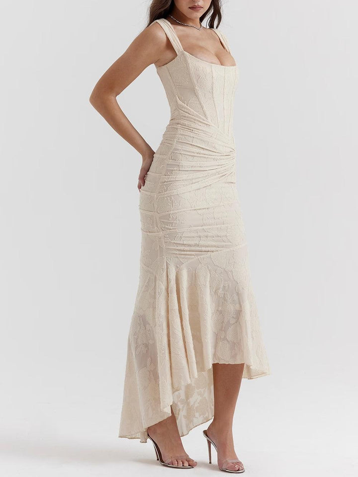 Blaues Glockenblumen-Maxikleid