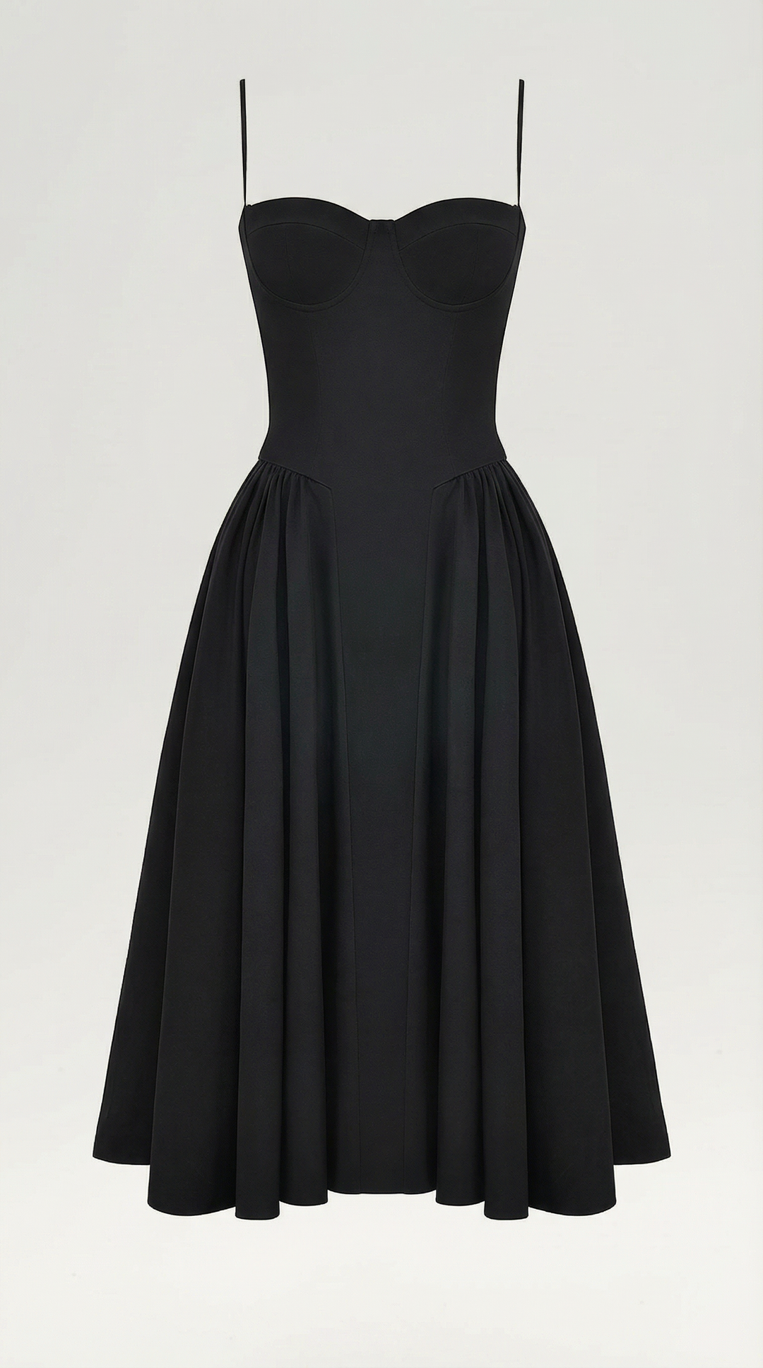 Damen Blumenmieder Midikleid mit Herzausschnitt