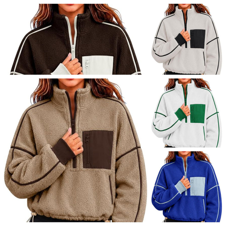 Kurzes Damen-Sweatshirt mit praktischem Kordelzug