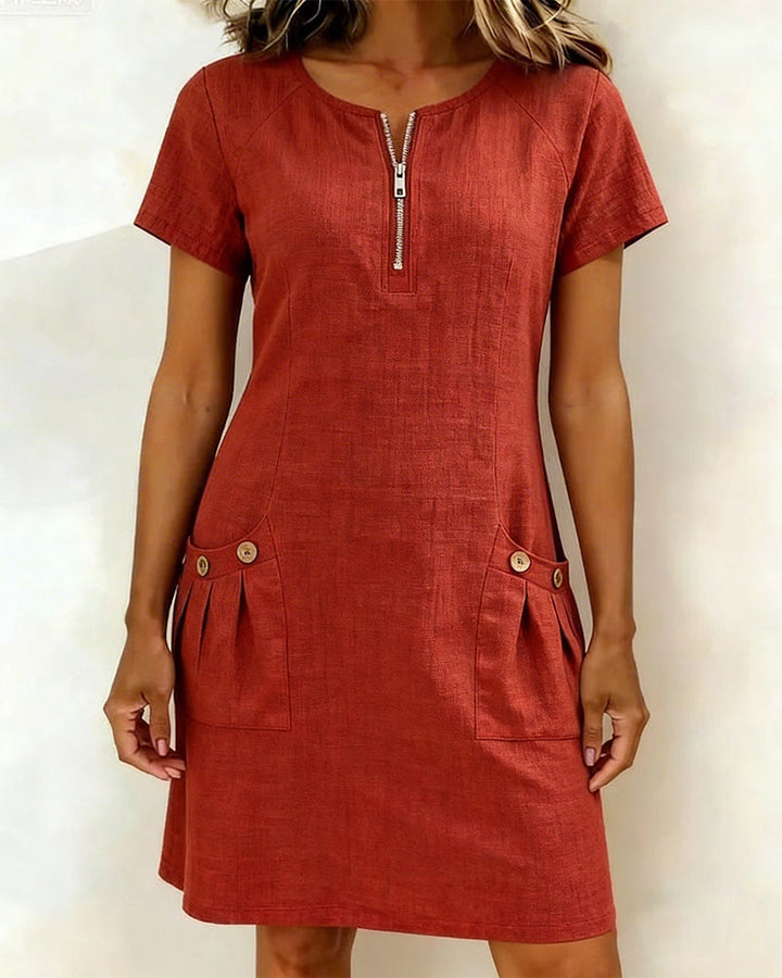 Leichtes Leinenkleid in A-Linien-Form für Damen