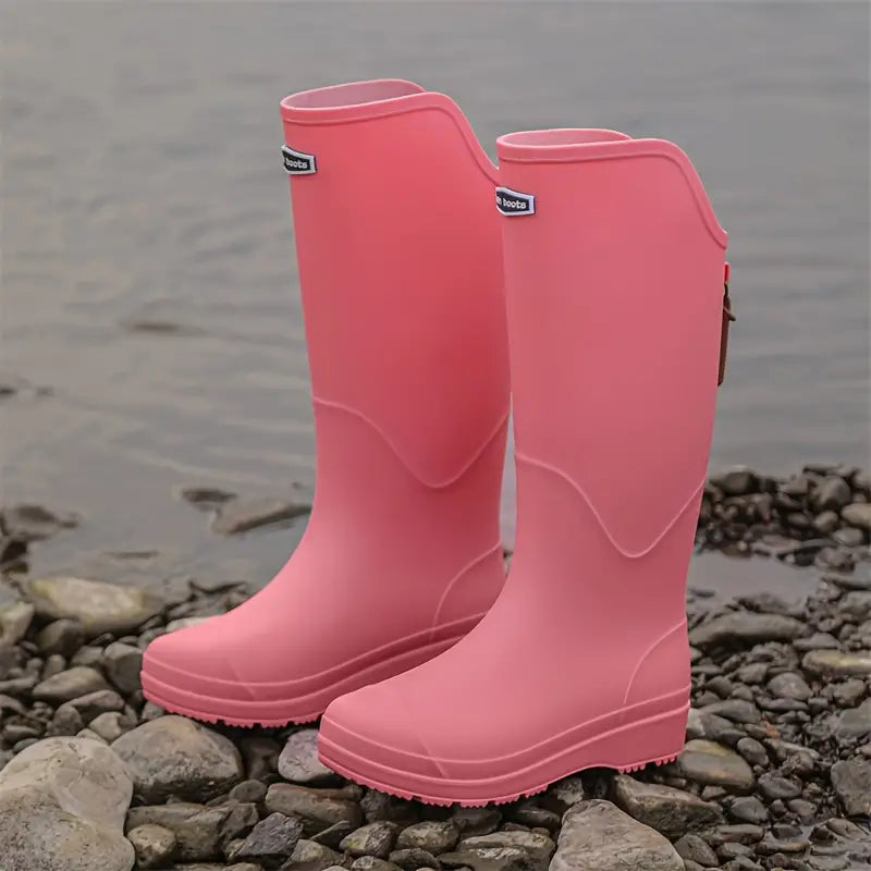 Rückansicht der Damen-Gummistiefel mit hohem Schaft