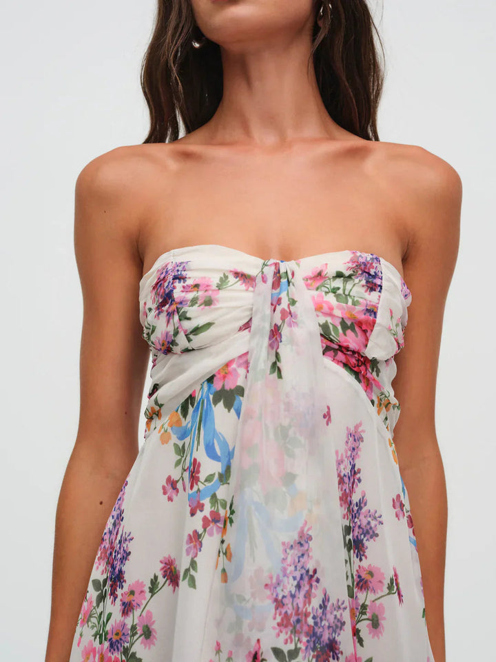 Fließendes florales Boho-Maxikleid