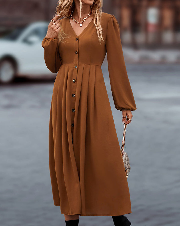 Damenkleid mit langen Ärmeln für stilvolle Herbstlooks