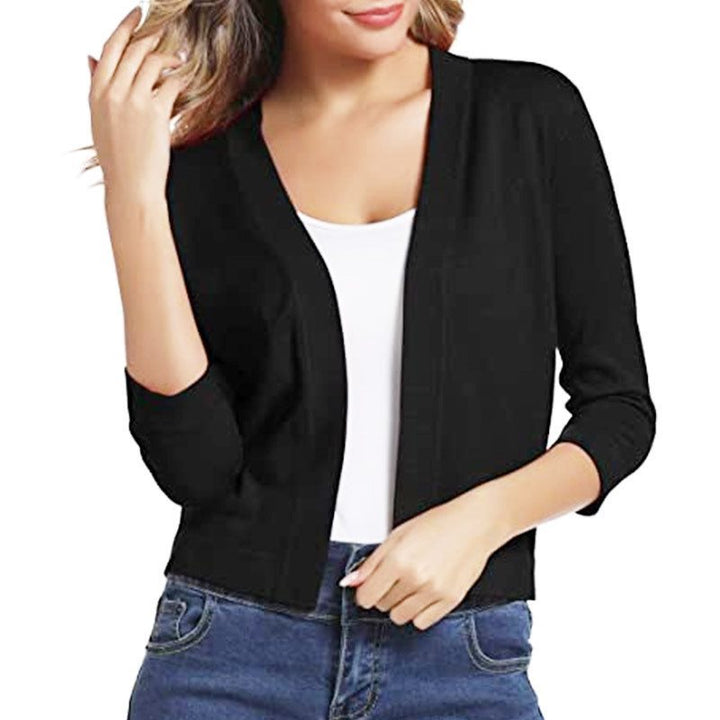 Damen-Cardigan in kurzer Form mit Dreiviertelärmeln