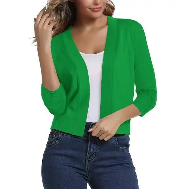 Damen-Strickjacke mit eleganten Dreiviertelärmeln
