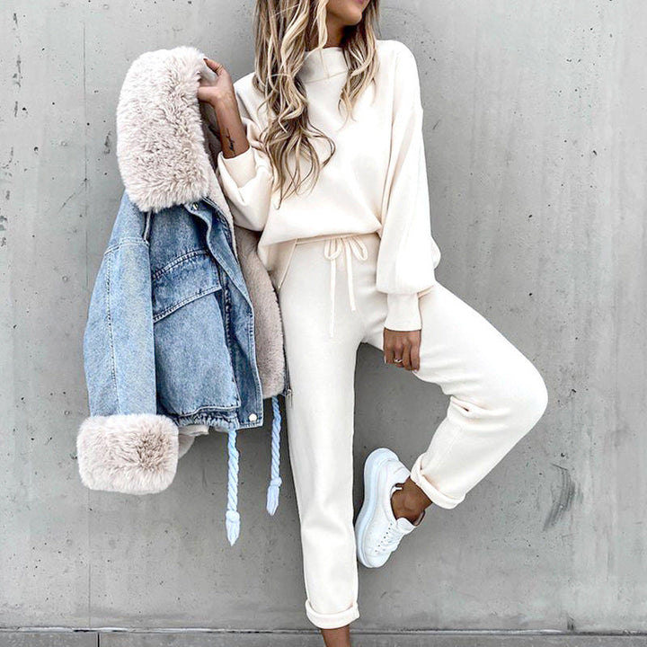 Damen Loungewear Set Mit Rollkragen Und High Waist Hose