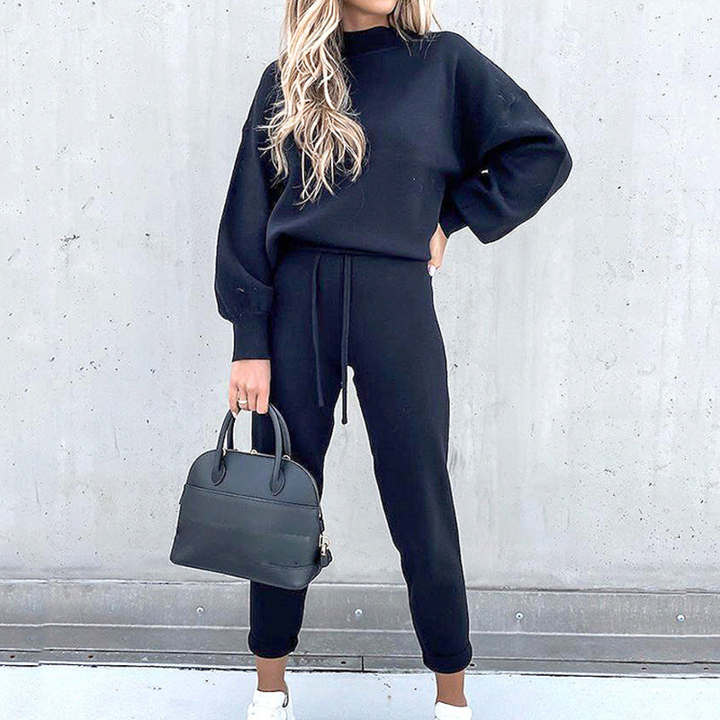 High-Waist-Hose des zweiteiligen Damen-Loungewear-Sets