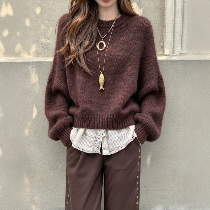 Weicher Damenpullover im femininen Retro-Stil