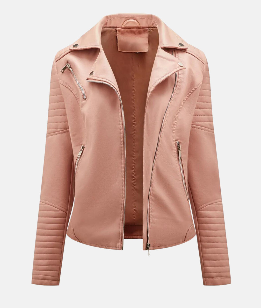 Schicke Damen Bikerjacke aus Kunstleder