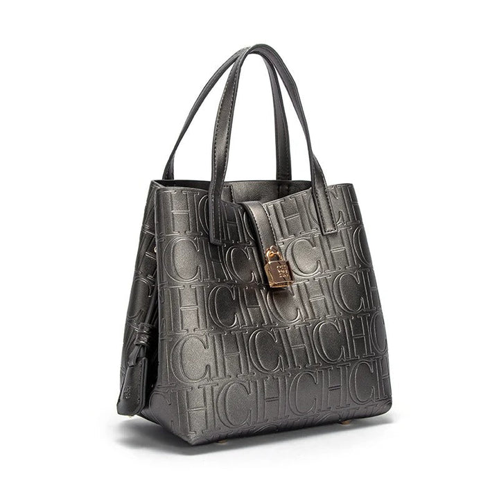 Helviora® | Strukturierte Ledertasche mit Monogrammprägung
