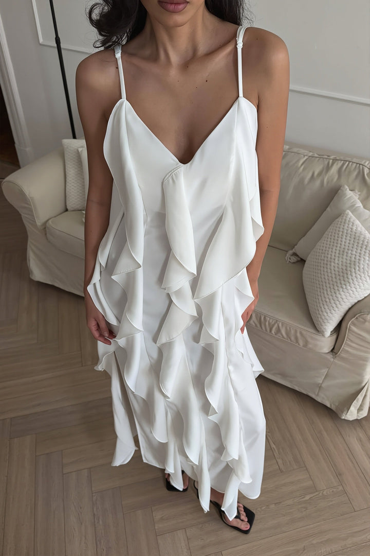 Maxi Slipkleid für Damen mit Spaghettiträgern und fließendem Schnitt