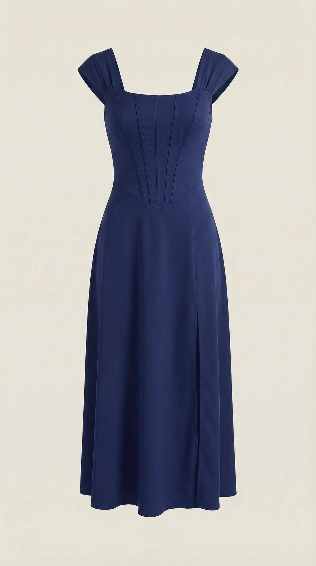 Damen Korsett Midikleid Elegantes Hochzeitsgastkleid
