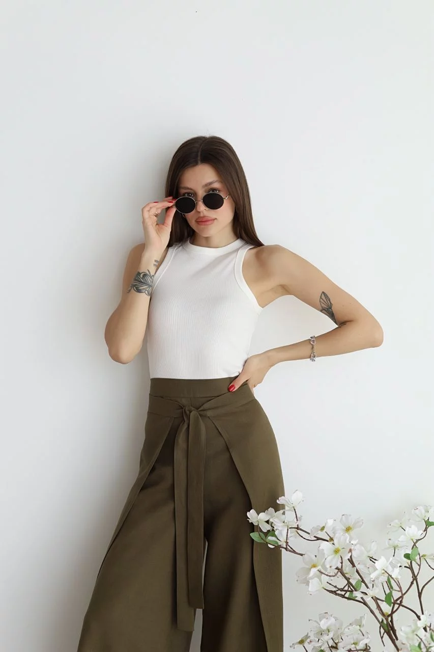 Locker sitzende Leinenhose für Damen