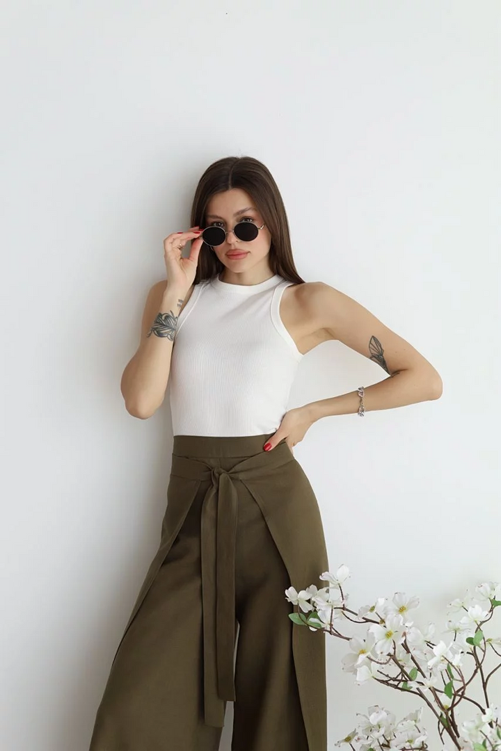 Locker sitzende Leinenhose für Damen