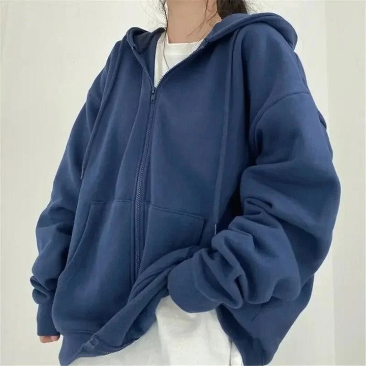 Übergroßer Hoodie im koreanischen Stil in einfarbiger Ausführung
