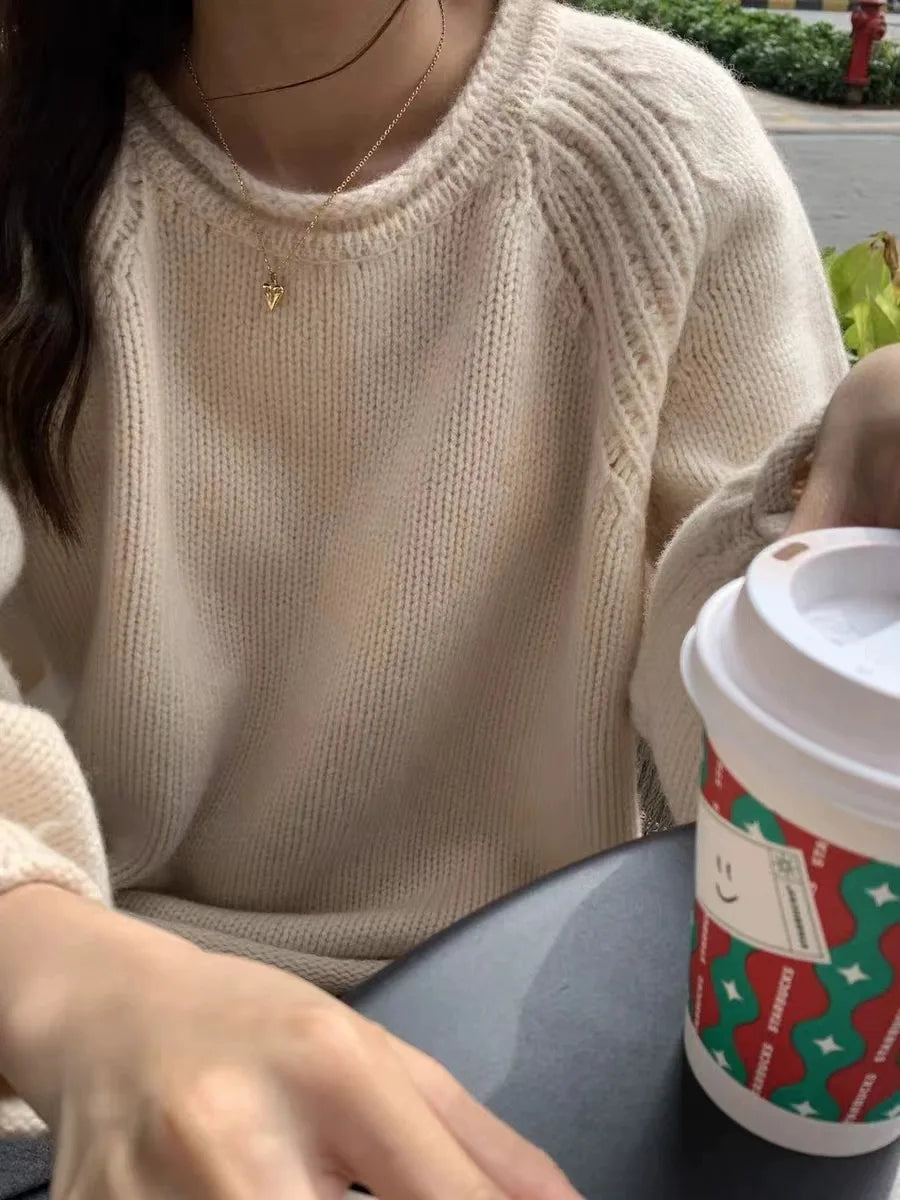 Gemütlicher übergroßer Strickpullover für lässigen Komfort