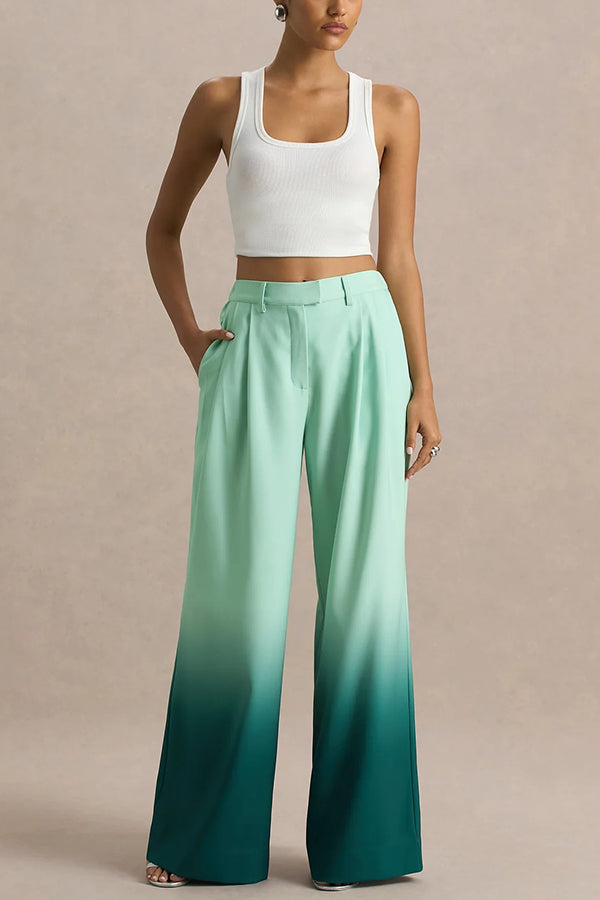 Ombre Lounge-Hose mit weitem Bein, elastischem Bund und Taschen