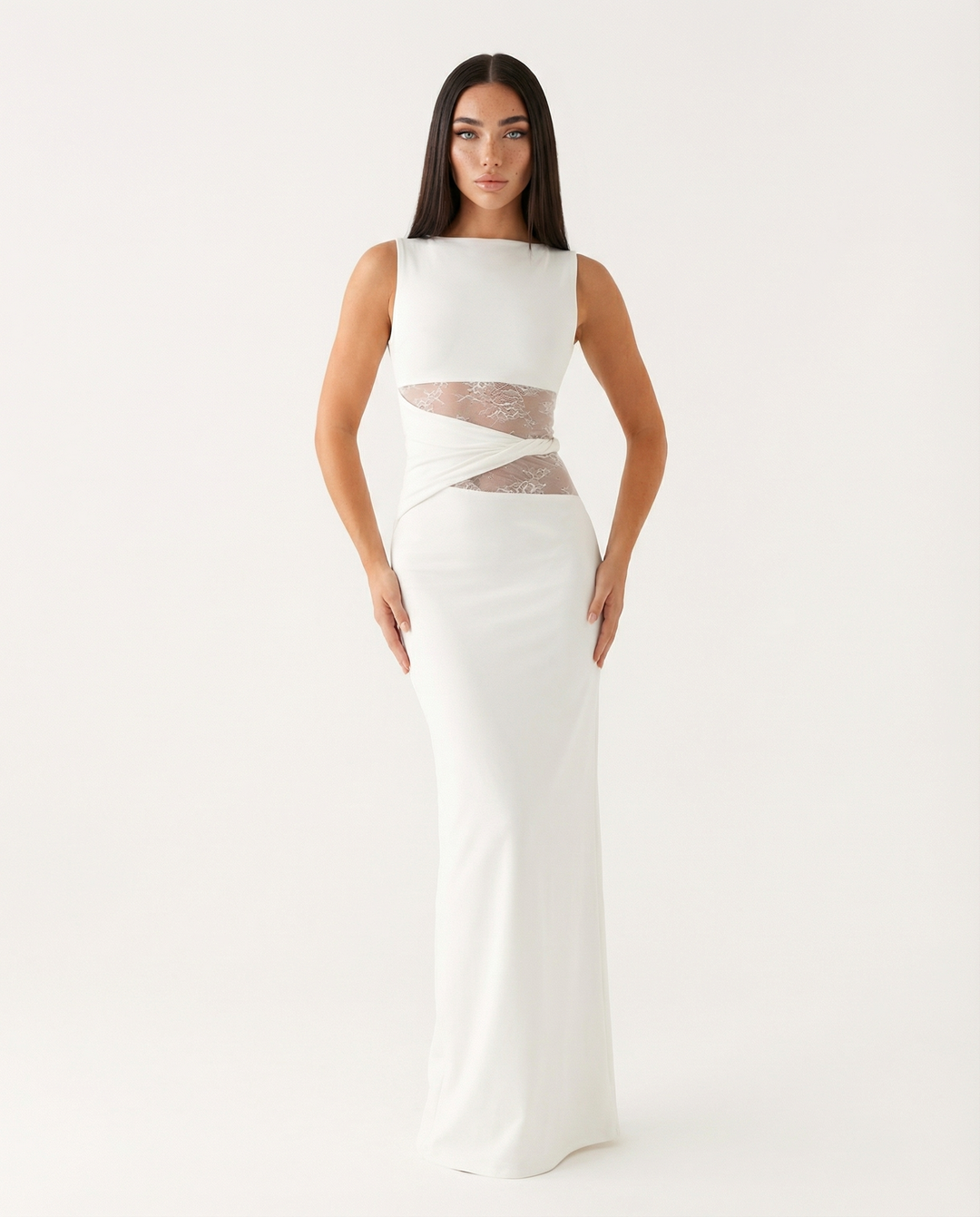 Liliana Ärmelloses Maxi-Kleid mit V-Ausschnitt
