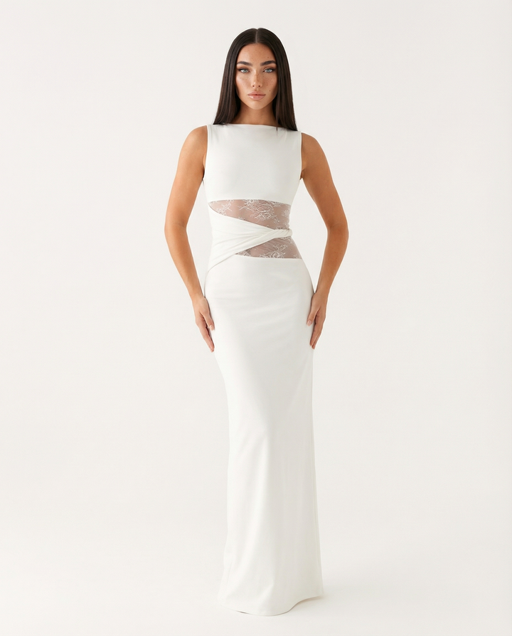 Liliana Ärmelloses Maxi-Kleid mit V-Ausschnitt