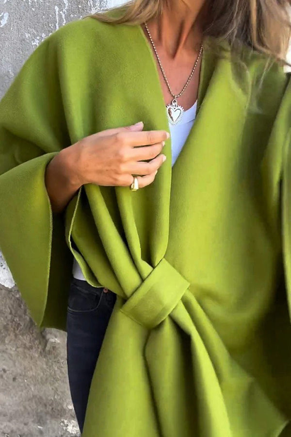 Gemütliche lockere V-Ausschnitt Stola Cape Jacke