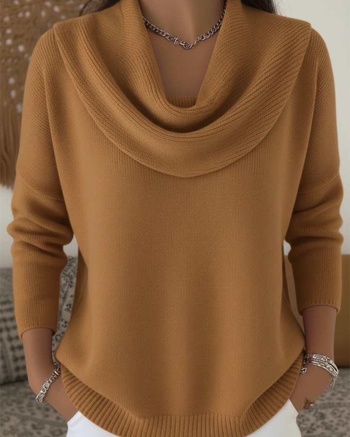 Pullover mit gerafftem Kragen