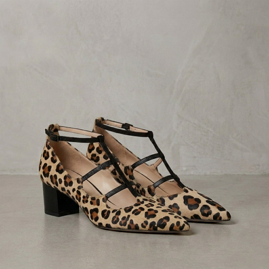 Schrägansicht der festlichen Damen Pumps mit spitzer Kappe