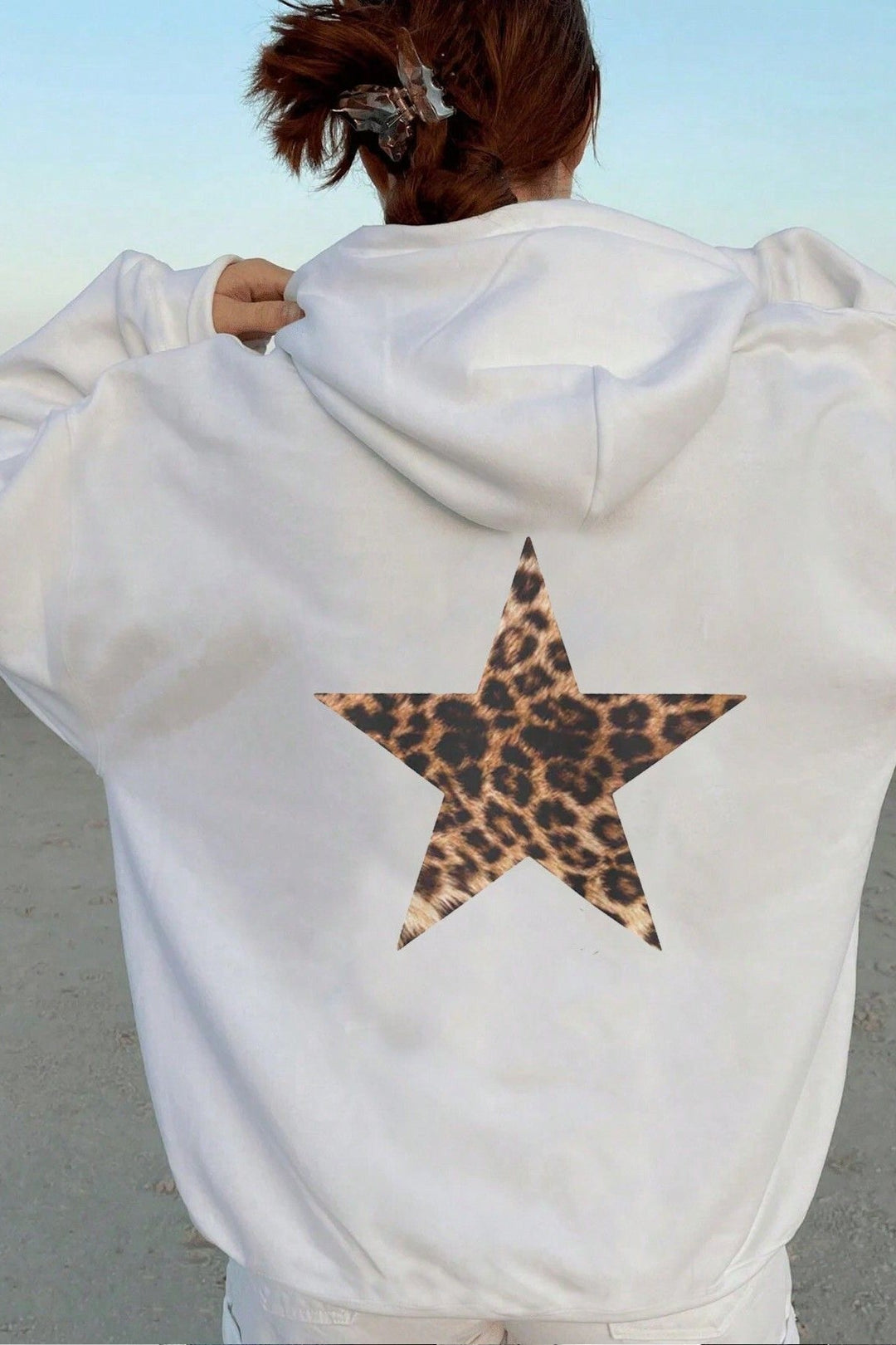 Damen Hoodie Mit Sternprint Und Lockerer Passform
