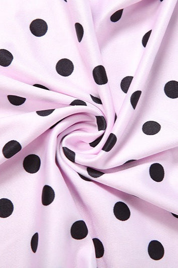 Damen Bandeaukleid im Colorblock-Design mit Tupfenmuster
