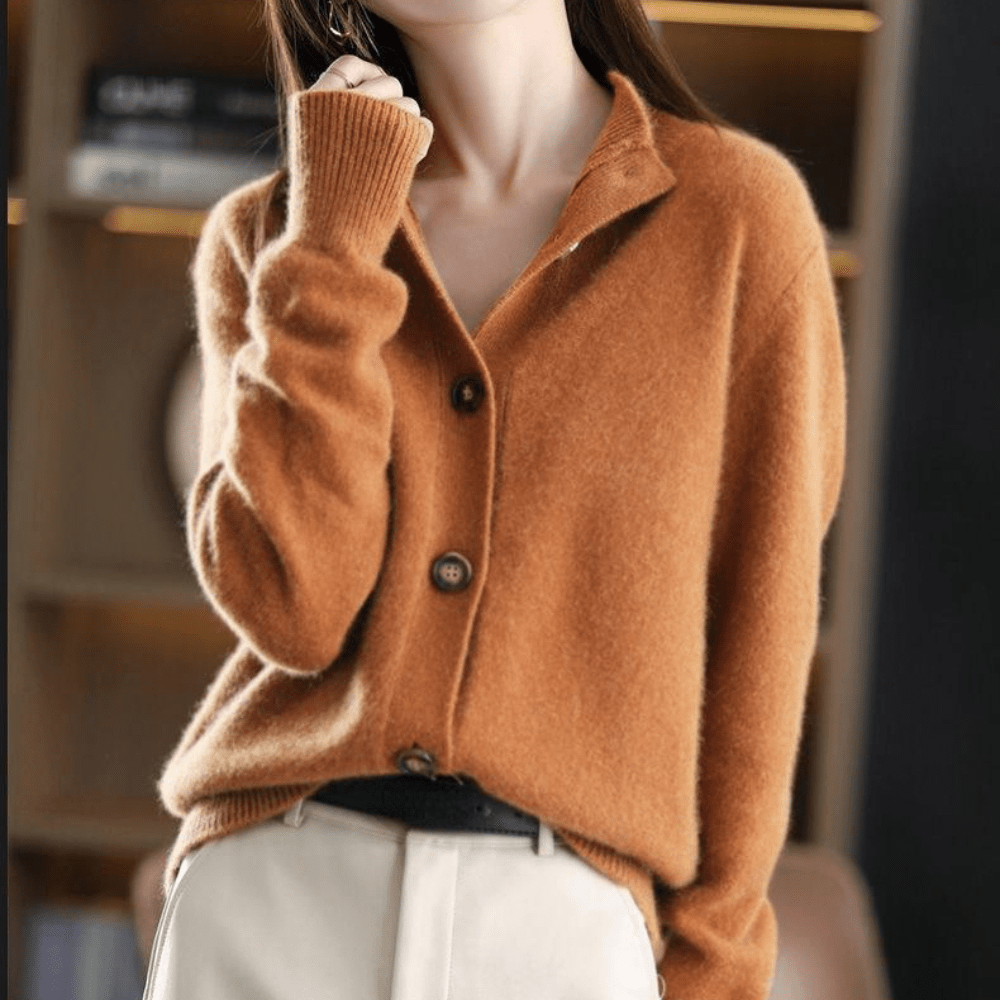 Weicher kuscheliger Kaschmir-Strick-Cardigan Pullover