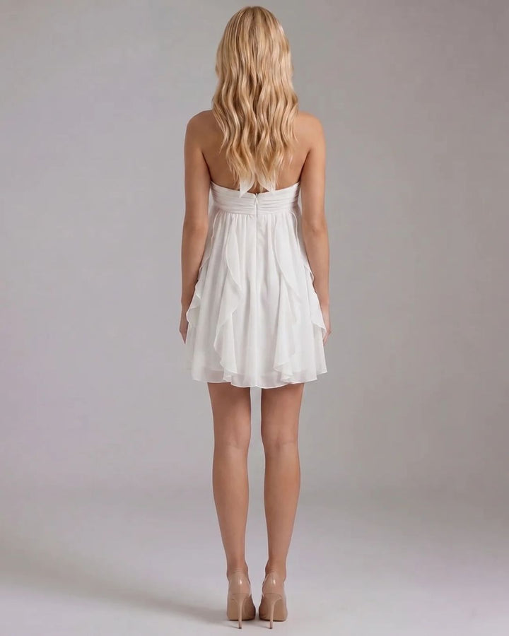 Rachel ärmelloses Minikleid mit Rüschendetails