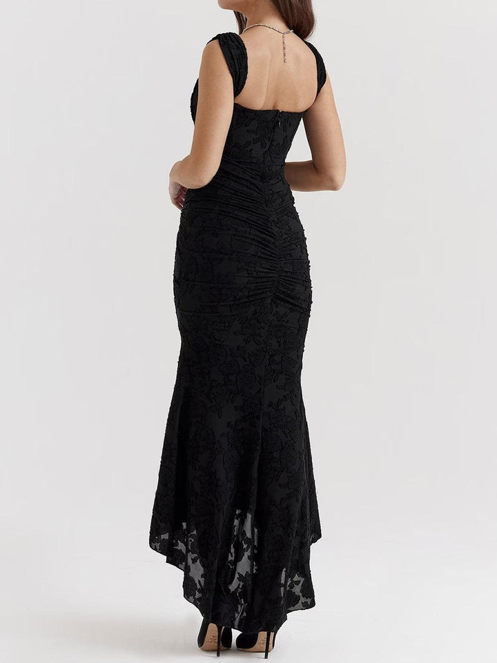 Blaues Glockenblumen-Maxikleid