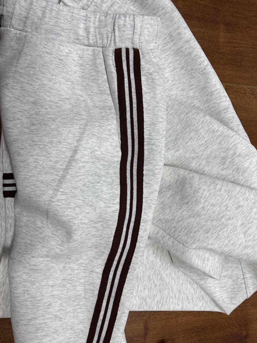 Pullover-Sweatshirt mit halbem Reißverschluss und weites Hosen-Set