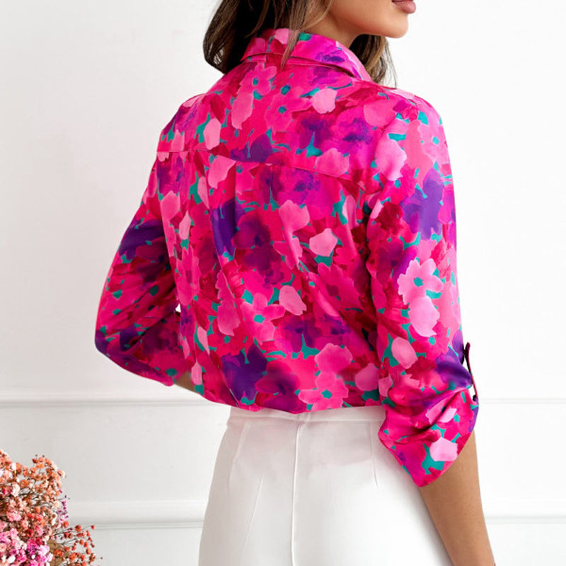 Legere Damenbluse mit Blumenmuster