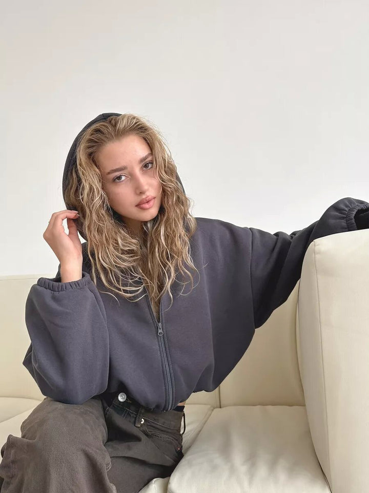 Legere leichte kurze Sport-Hoodie-Jacke