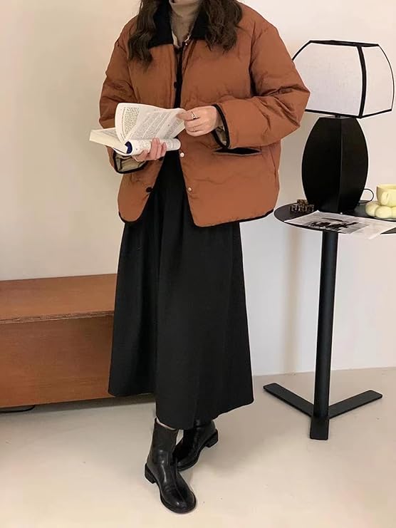 Steppjacke mit Kragen und Knopfleiste