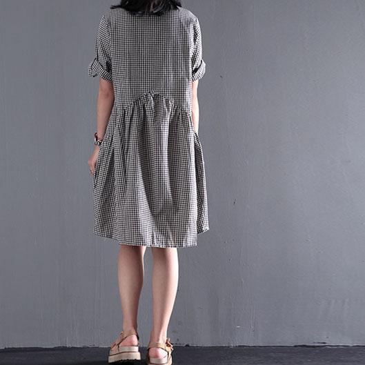 Baumwoll-Sommerkleid Schwarz Lässiges Weites Sommerkleid